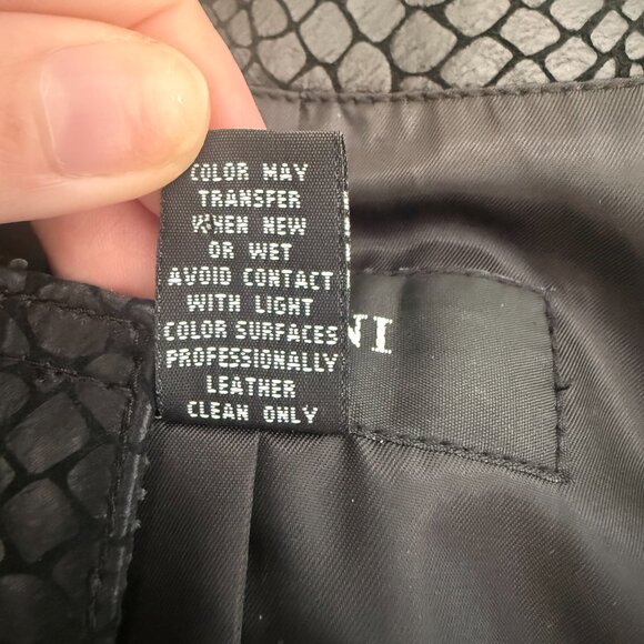 Alfani Petite Genuine Leather Jacket | Snakeskin Embossed | Satin Lined | Sz M - Picture 10 of 11